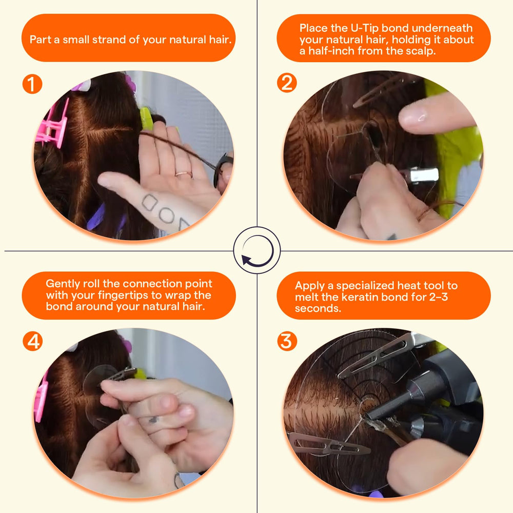 Full Shine hair extensions care routine with mild shampoo and air dry.