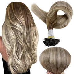 Full Shine K Tip extensions pack front view for easy length and natural blend.