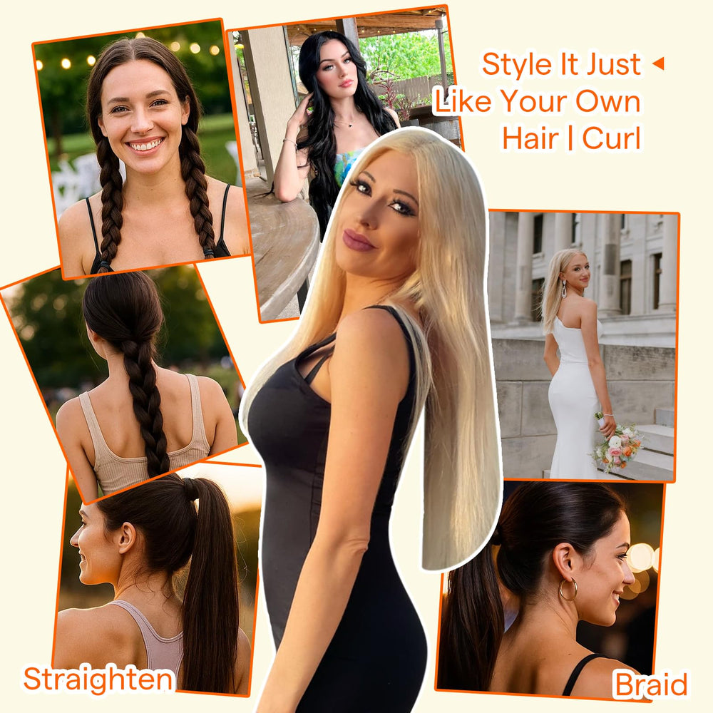 Full Shine lightweight weft for comfortable all-day wear.
