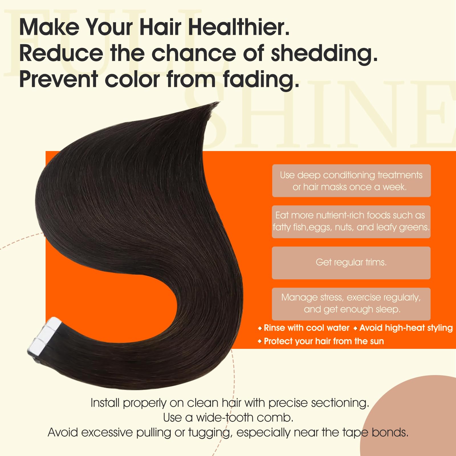 Full Shine 24-inch extensions provide elegant length and natural movement.
