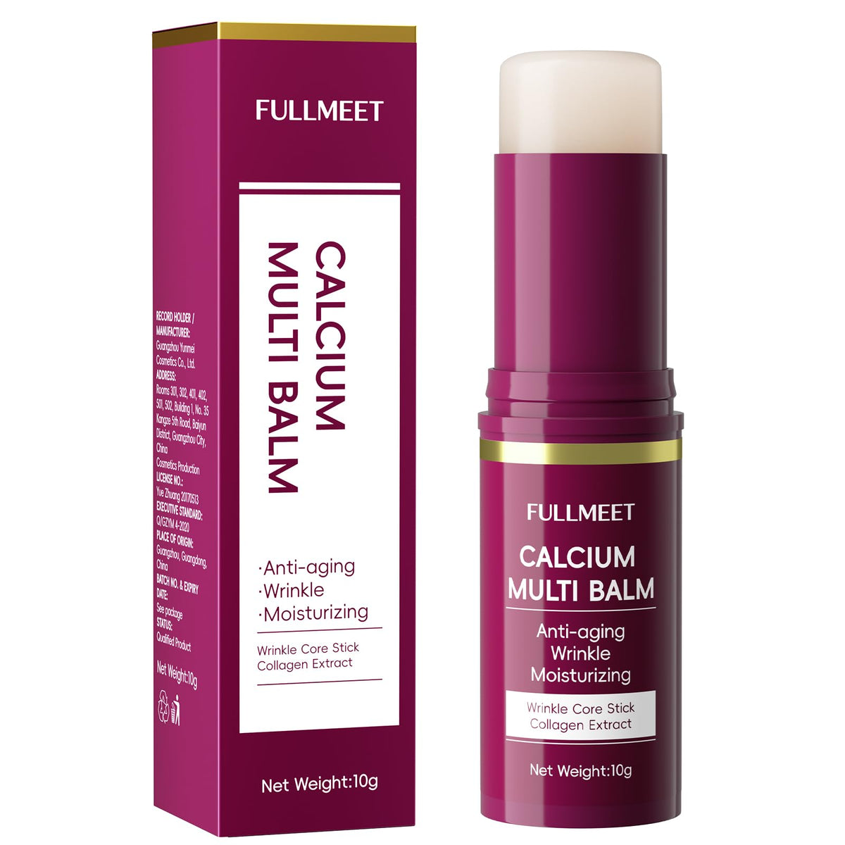 FullMeet calcio volumen multi-balm frente, empaque atractivo para cuidado diario