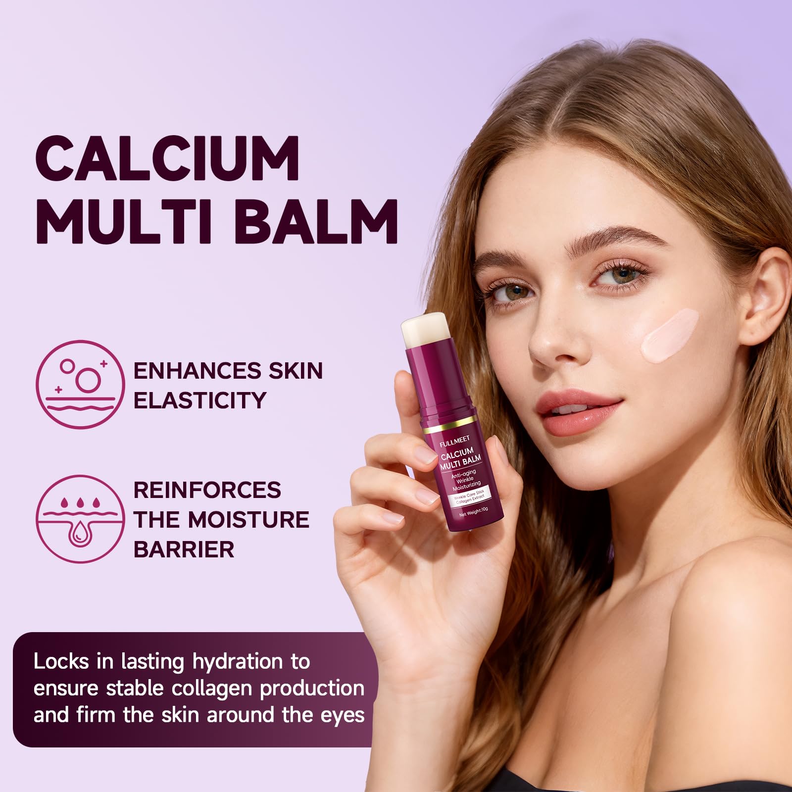 FullMeet calcio volumen multi-balm interior, muestra textura suave para hidratación
