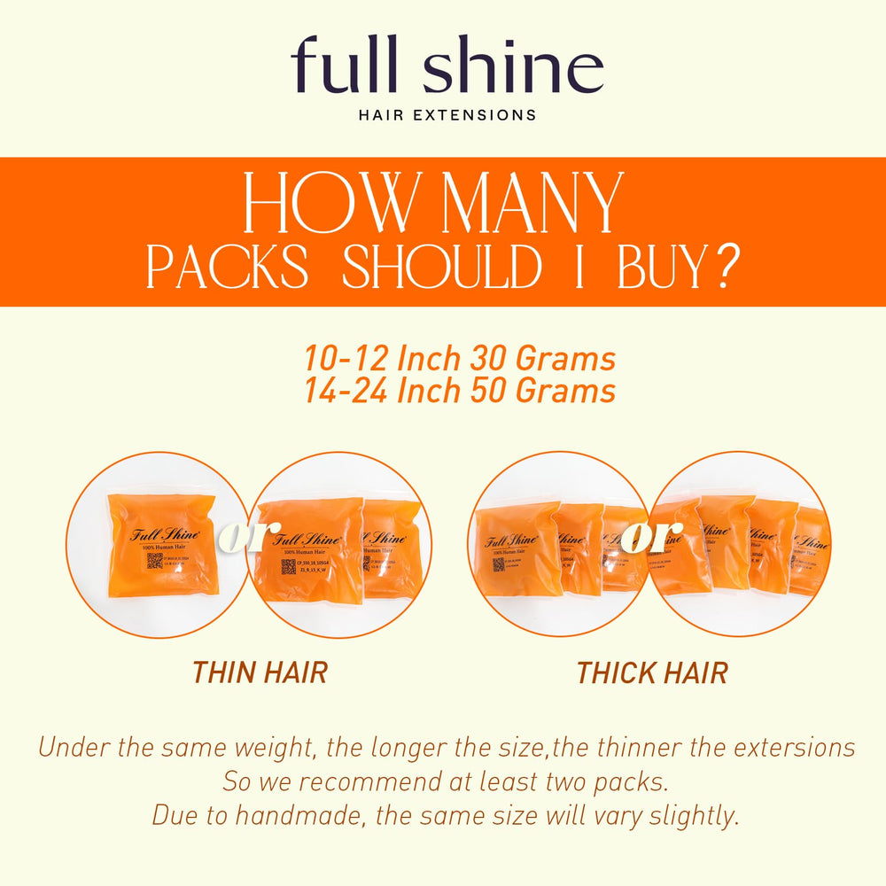 Full Shine 18 inch lightweight tape tabs for gentle wear
