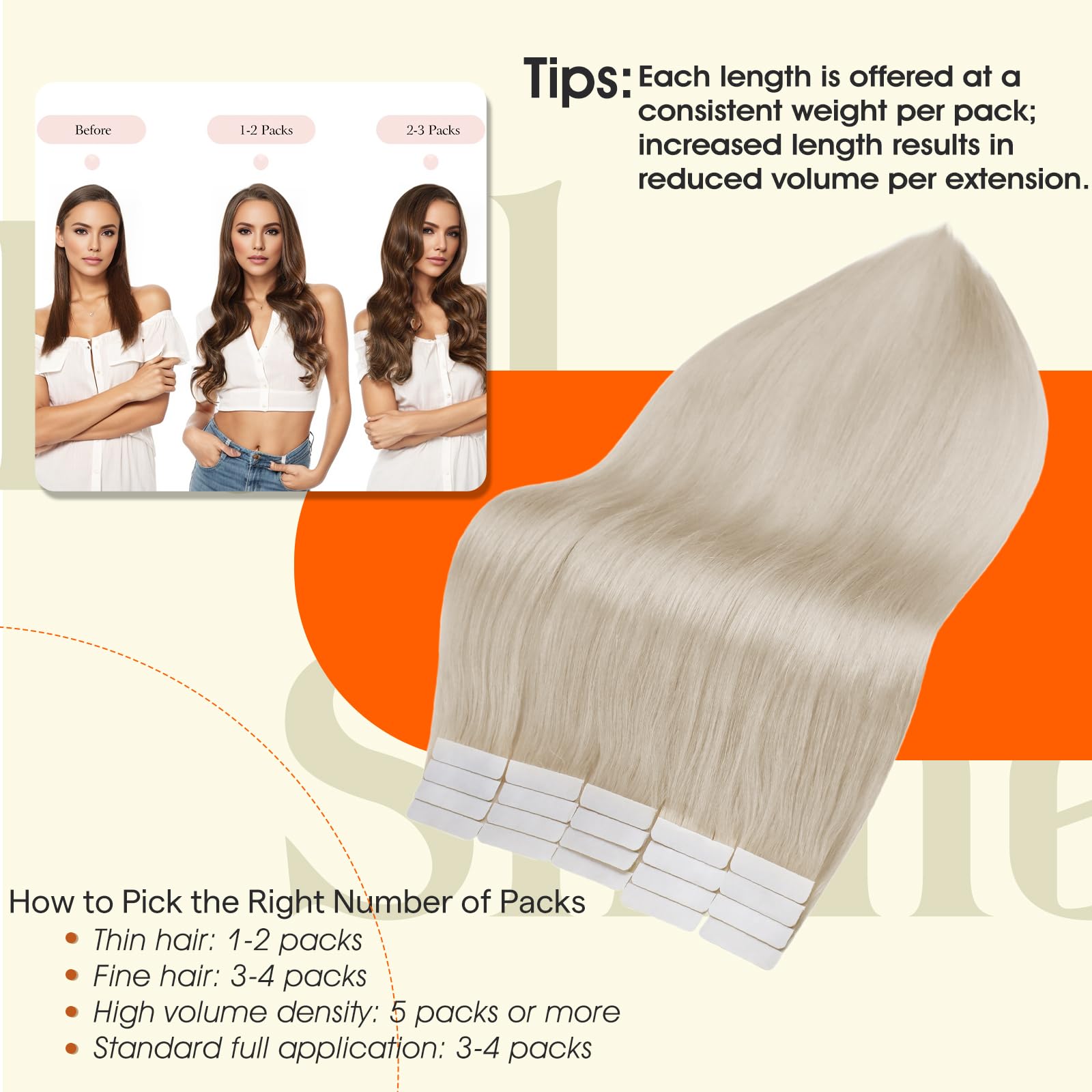Full Shine seamless blend tape-ins provide a natural look