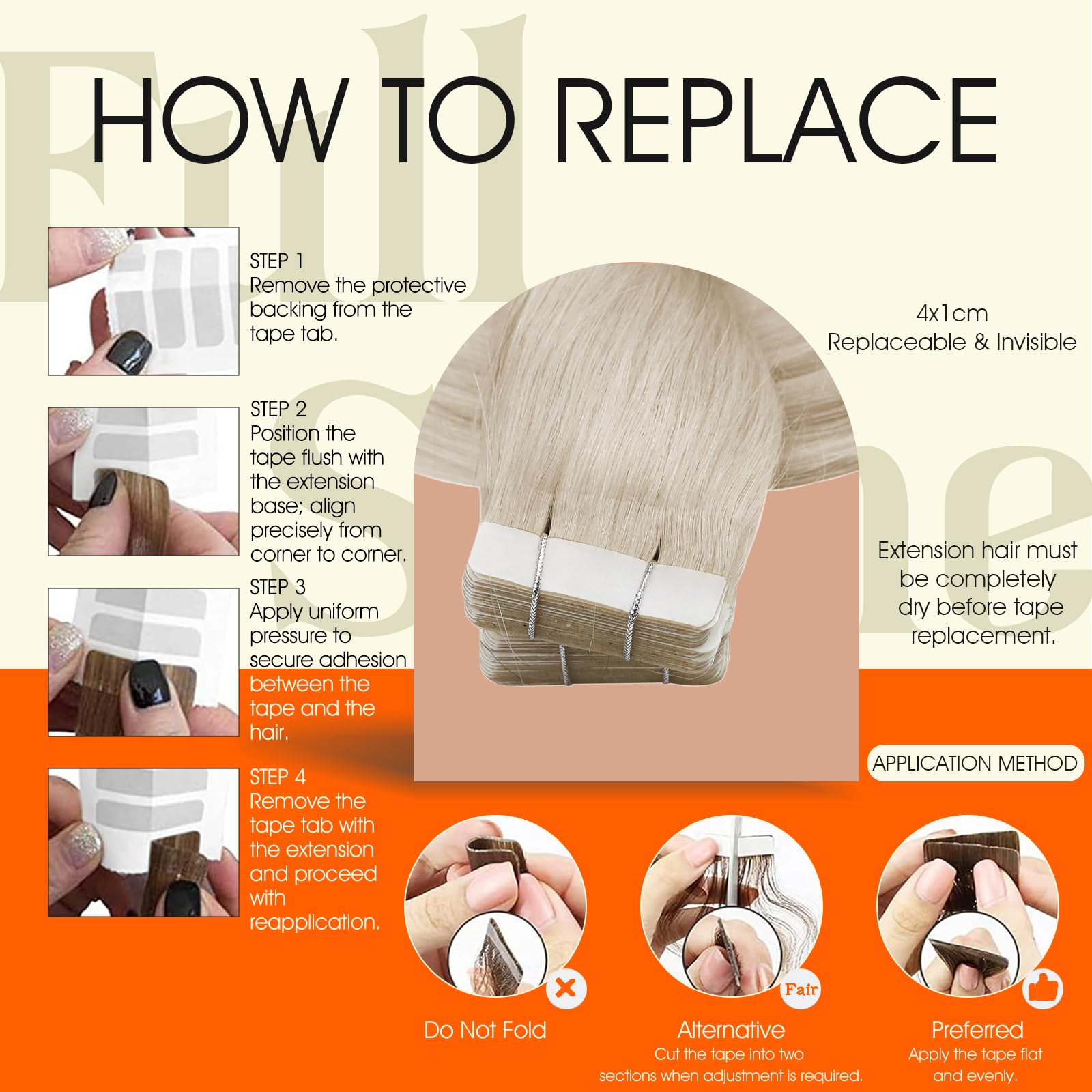 Application with sandwich method for quick, heat-free results