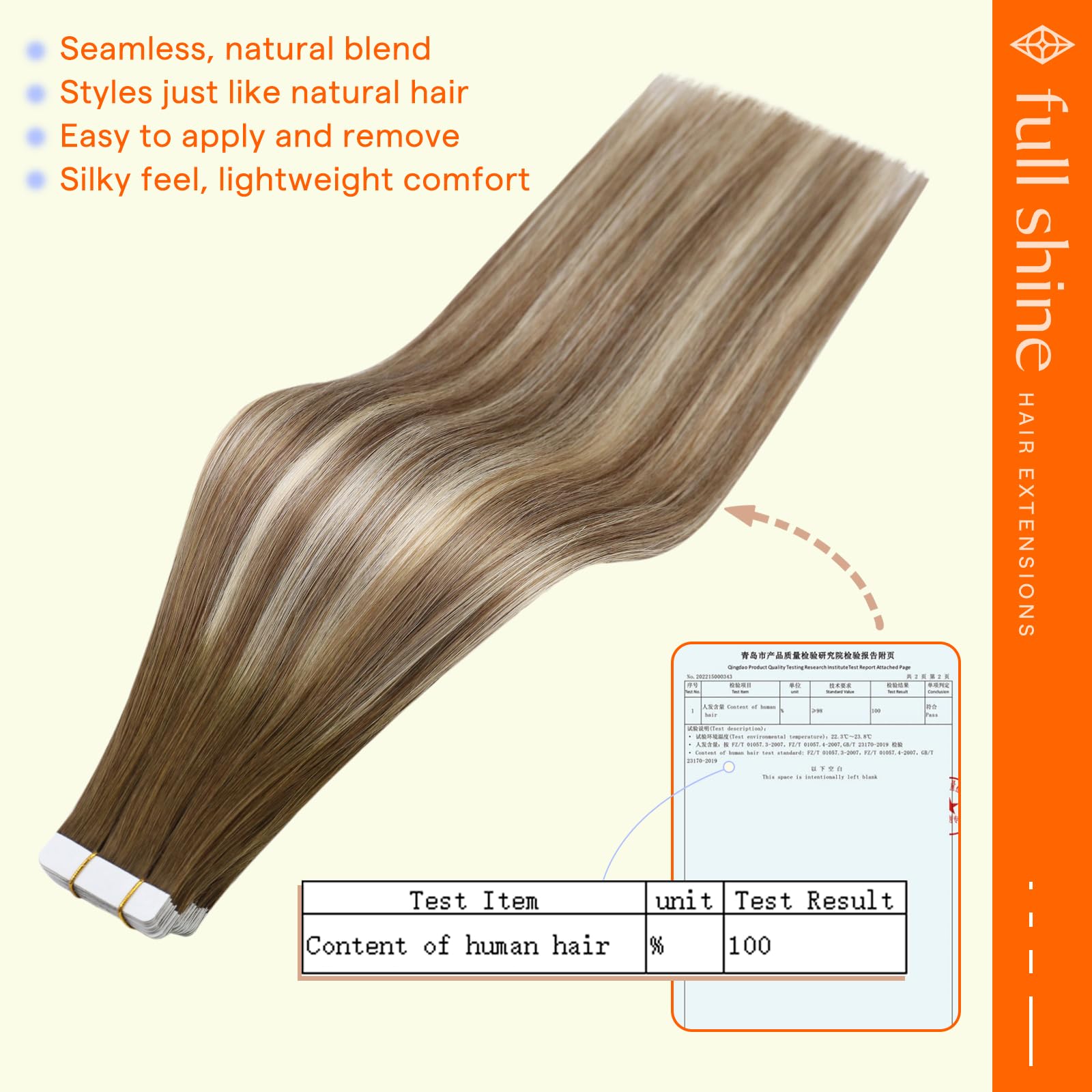 Full Shine extensions blend naturally with real hair texture.