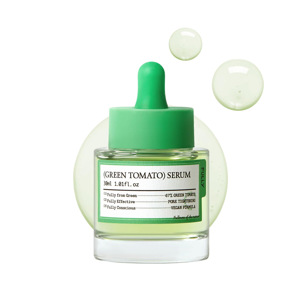 FULLY serum tomate verde en botella para hidratación diaria y firmeza.