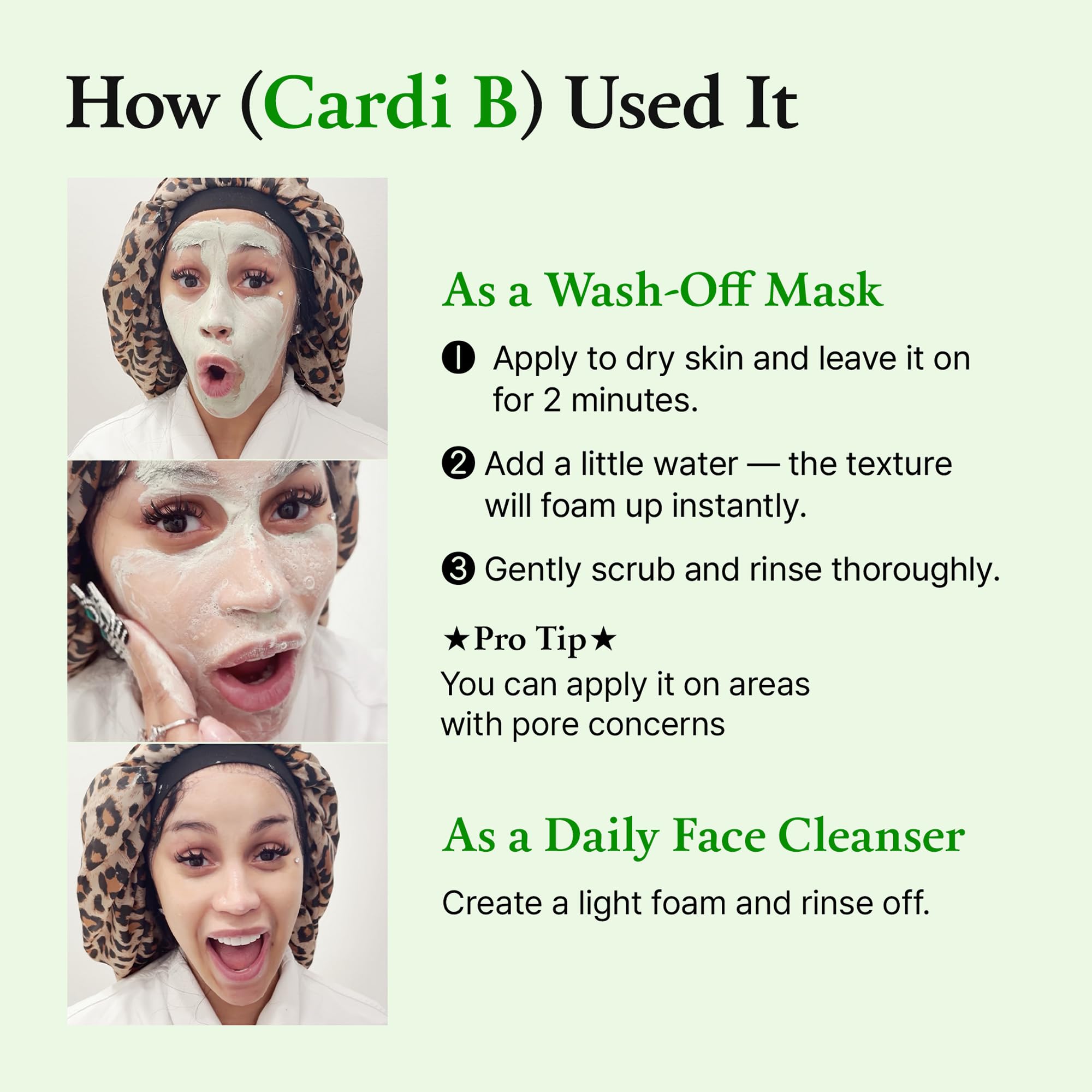 FULLY Limpiador facial de tomate verde sin fragancia para uso diario.