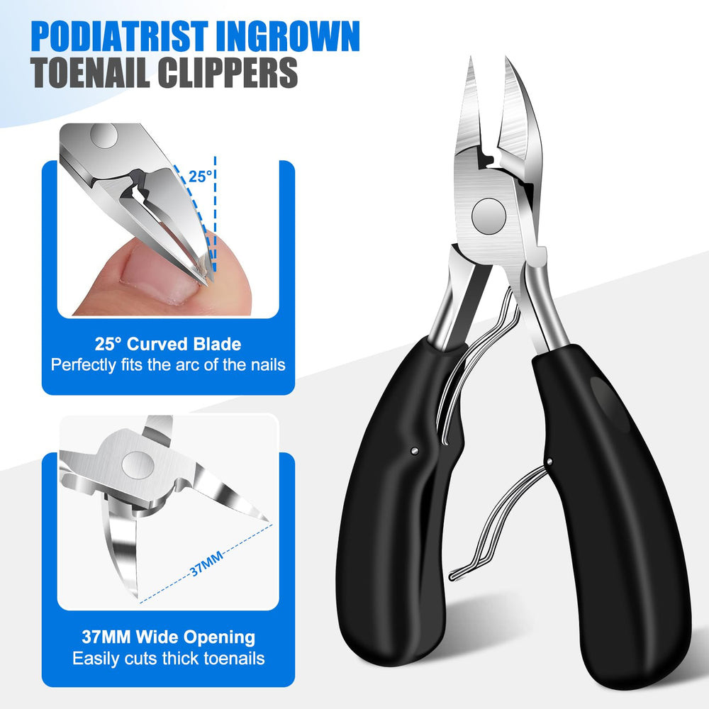 FUMAX angled nail clippers for seniors with ergonomic grip