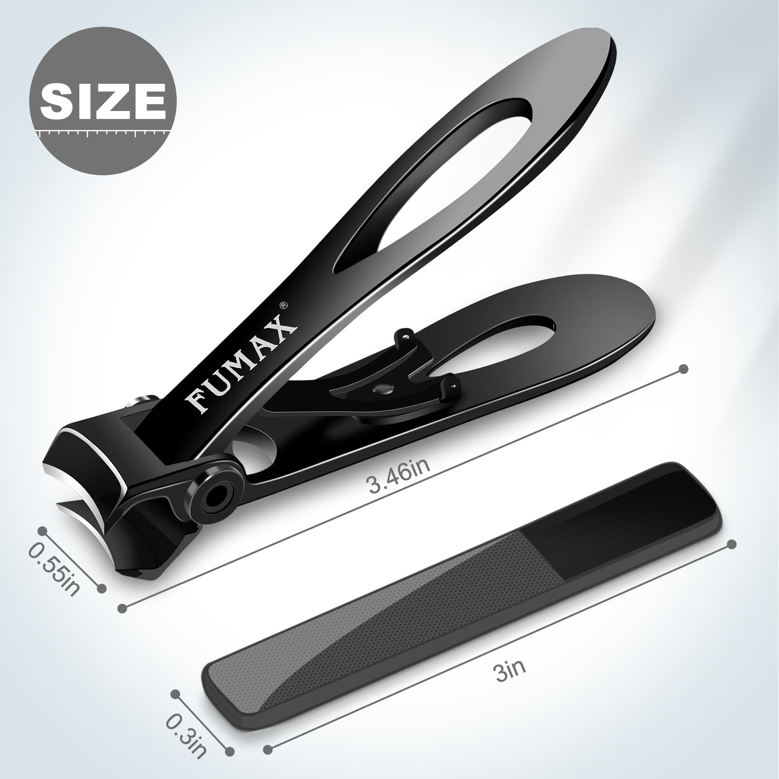 FUMAX toenail clippers designed for seniors for confident at-home grooming.