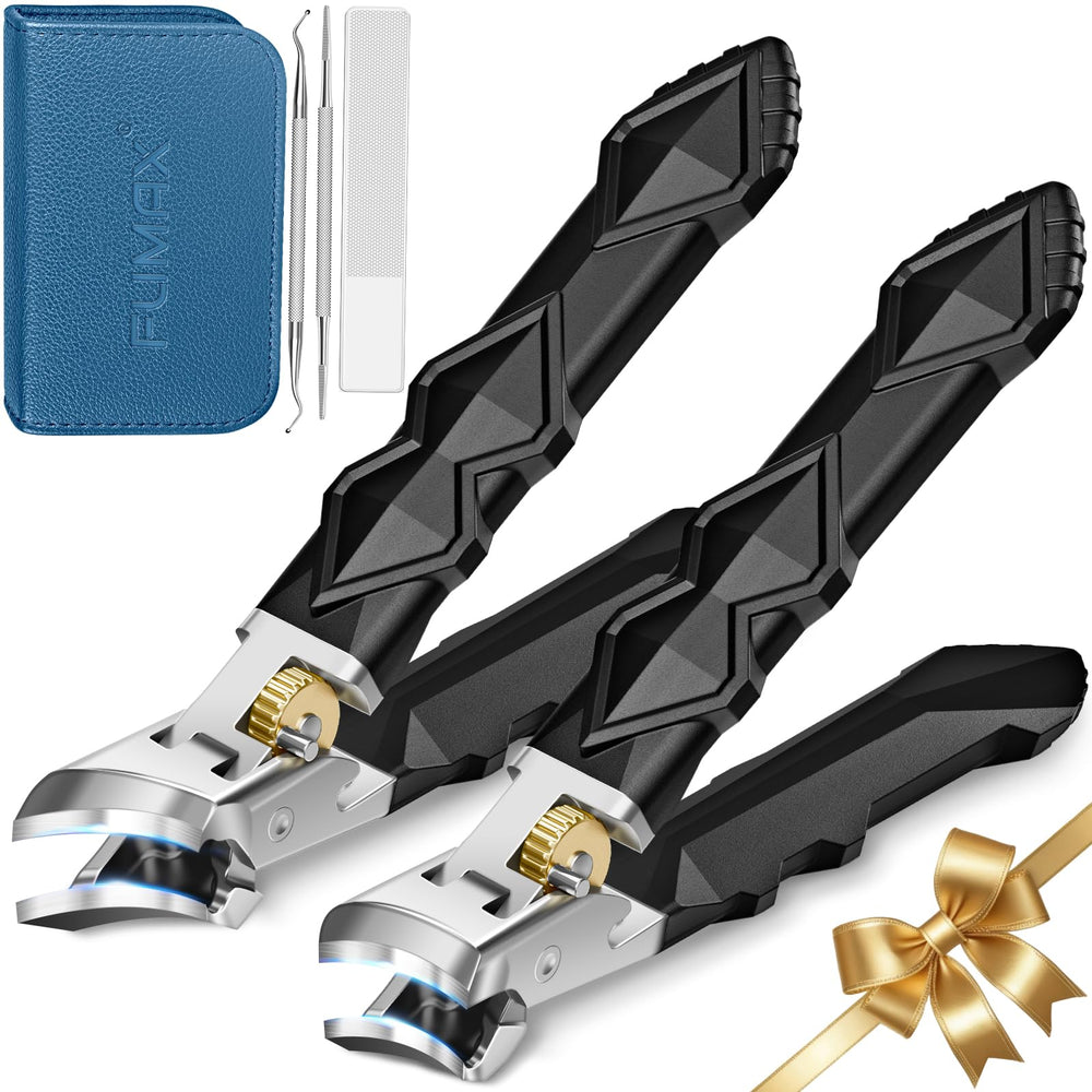 FUMAX toenail clippers with a 6mm wide jaw for thick nails, offering smooth trimming.