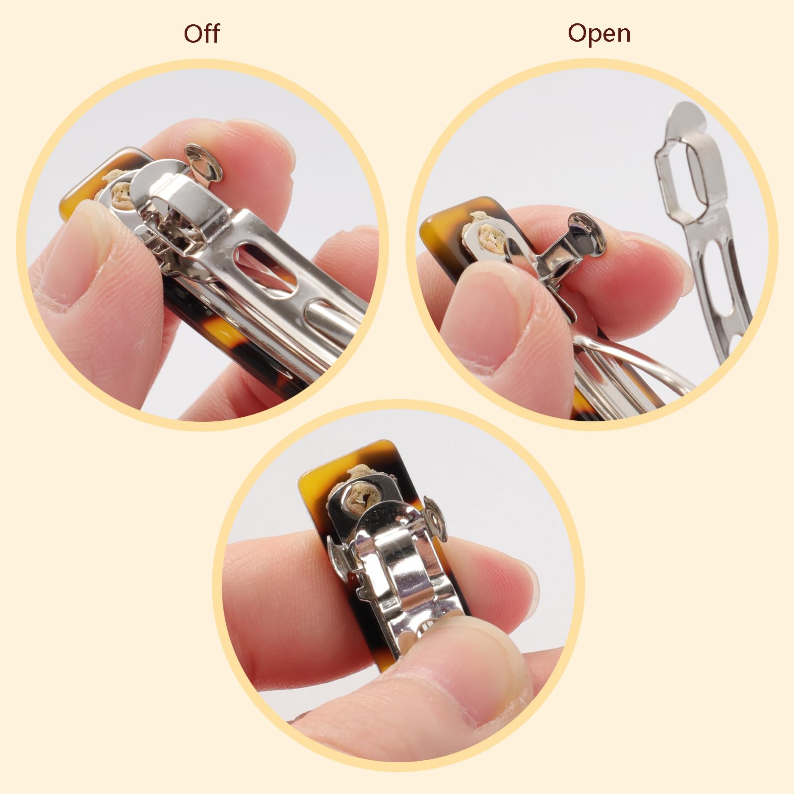 Fumwase white shell clip offers a clean, chic finish