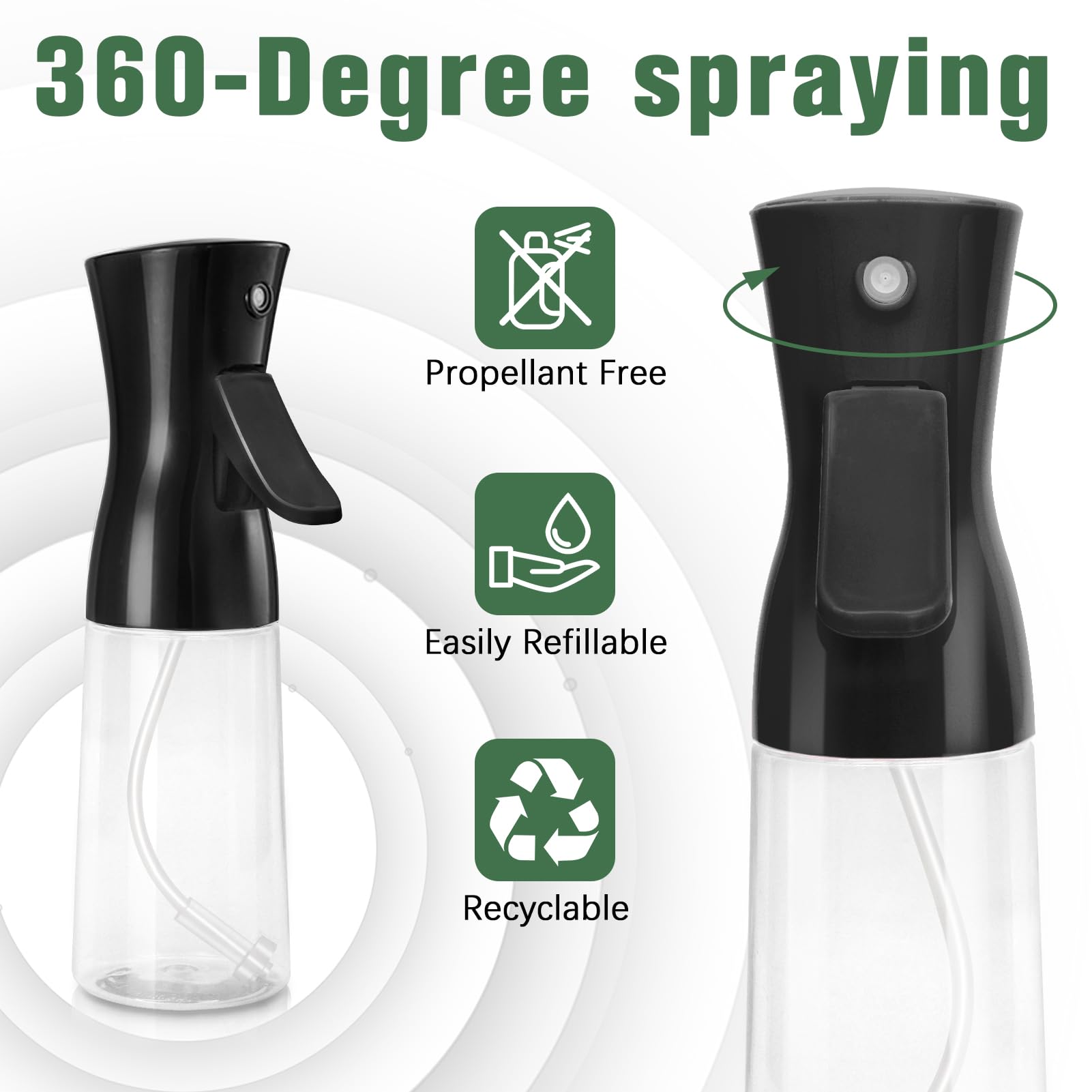 Fun Gift nano-nozzle spray bottle provides even coverage from any angle.