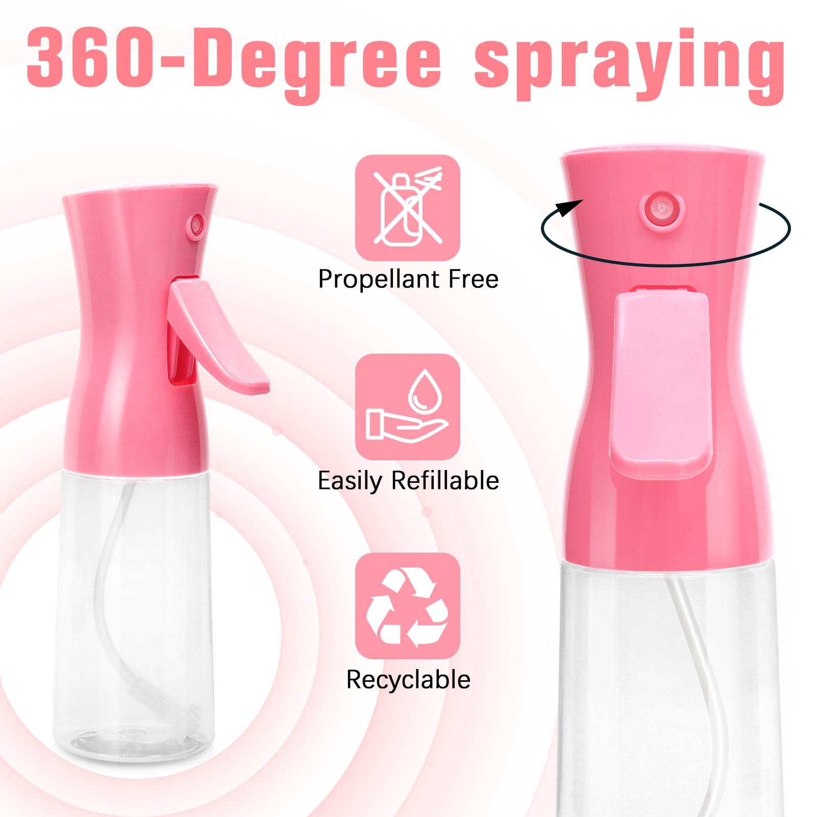Fun Gift nano-grade nozzle ensures even coverage from any angle.