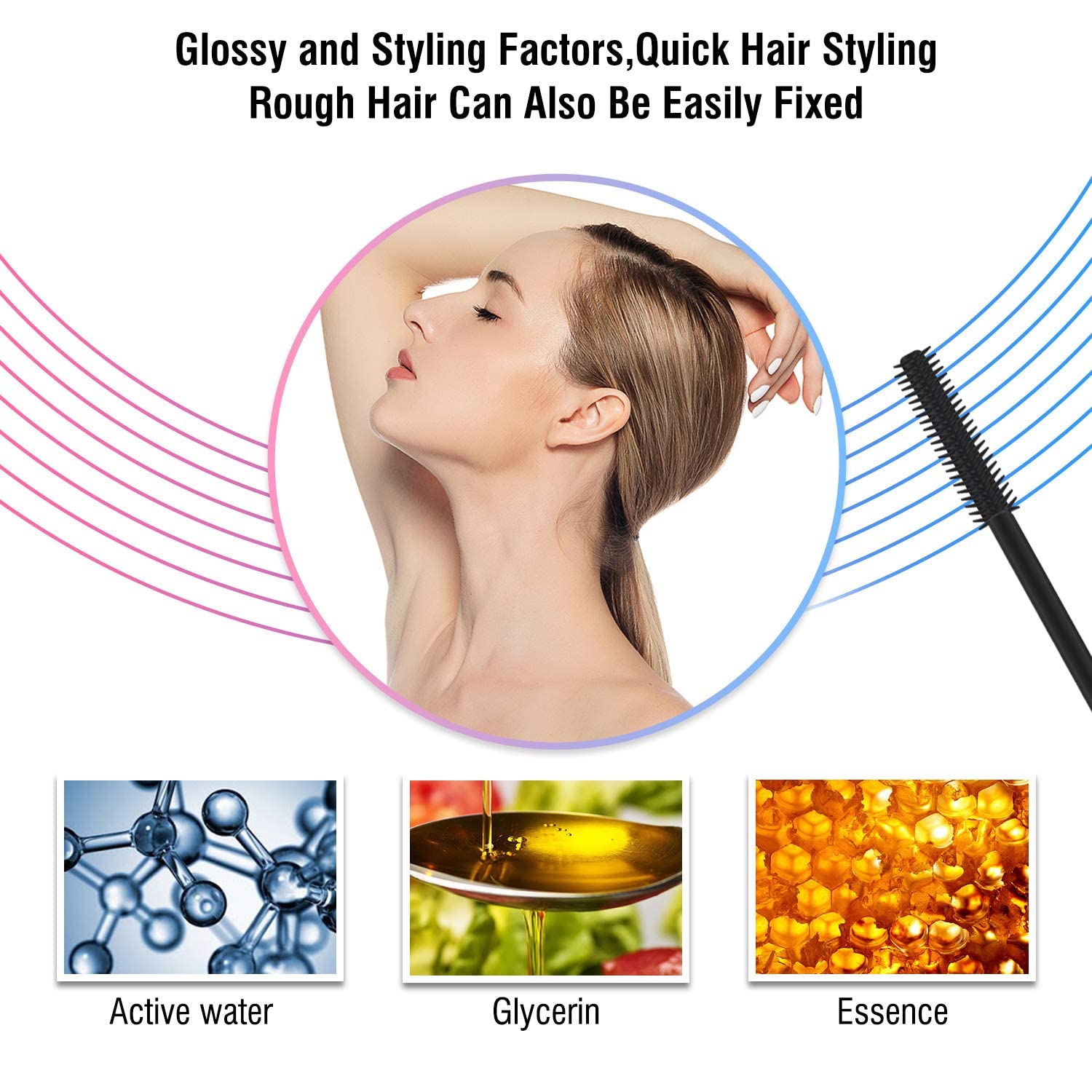 Funan Hair Feel Finishing Stick taming flyaways for a polished look.