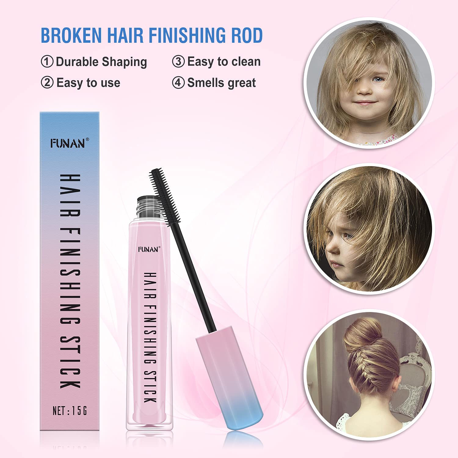 Funan Hair Feel Finishing Stick compact travel size for easy carry.