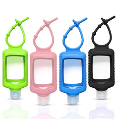 FUNAUPGO travel bottle in green with silicone sleeve, ideal for on-the-go toiletries.