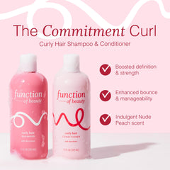 Function of Beauty Curly Conditioner bottle pour delivers deep hydration for soft, bouncy curls.