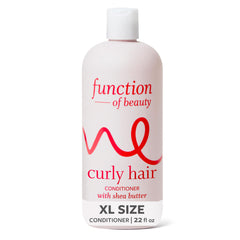 Function of Beauty Curly Hair Conditioner XL, botella para rizos definidos y suaves.