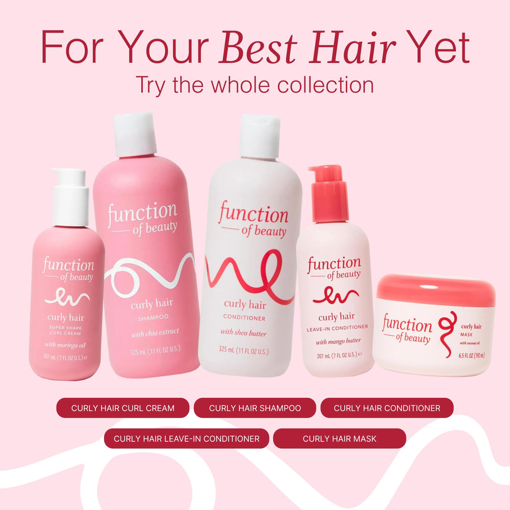 Function of Beauty nude peach scent label conveys spa-like fragrance during shower.