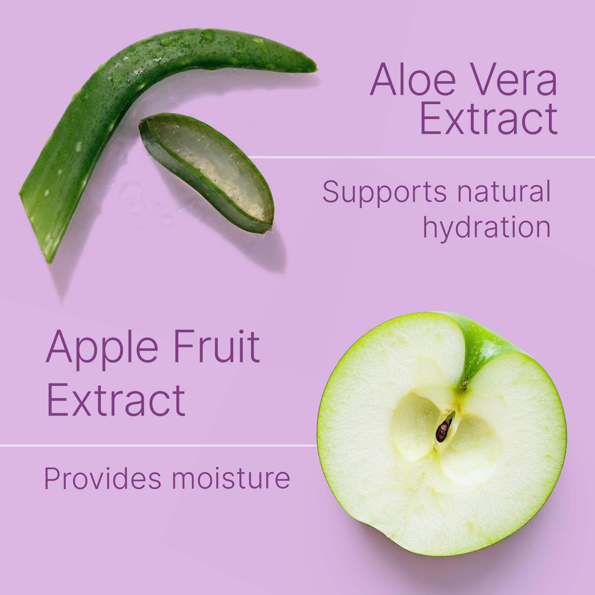 Function of Beauty Ingredientes Aloe Manzana: suavidad y humedad para el cabello.
