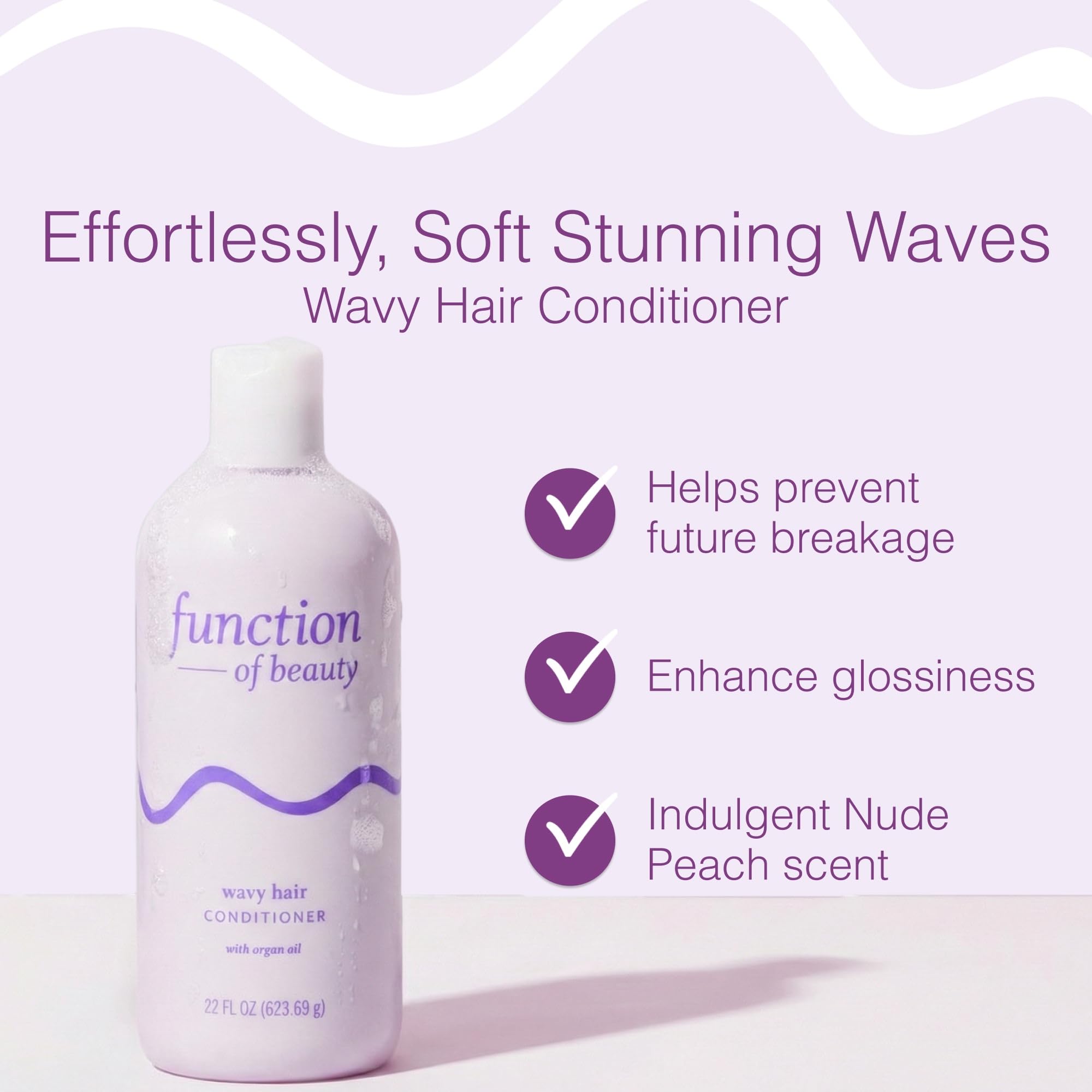 Function of Beauty Acondicionador ondulado al aplicar en el cabello para brillo natural