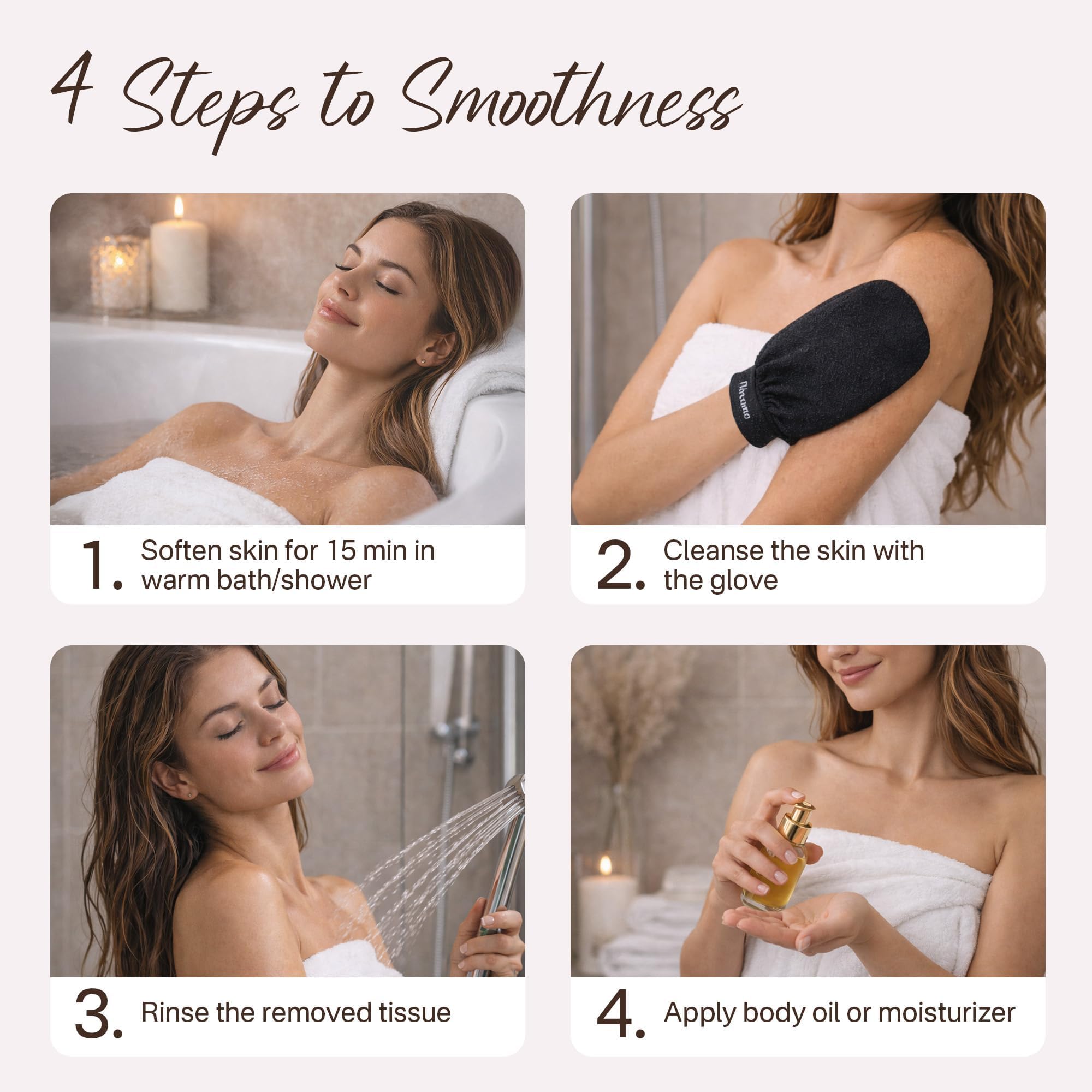 Fundrem guantes exfoliantes para espalda, exfoliación suave y localizada