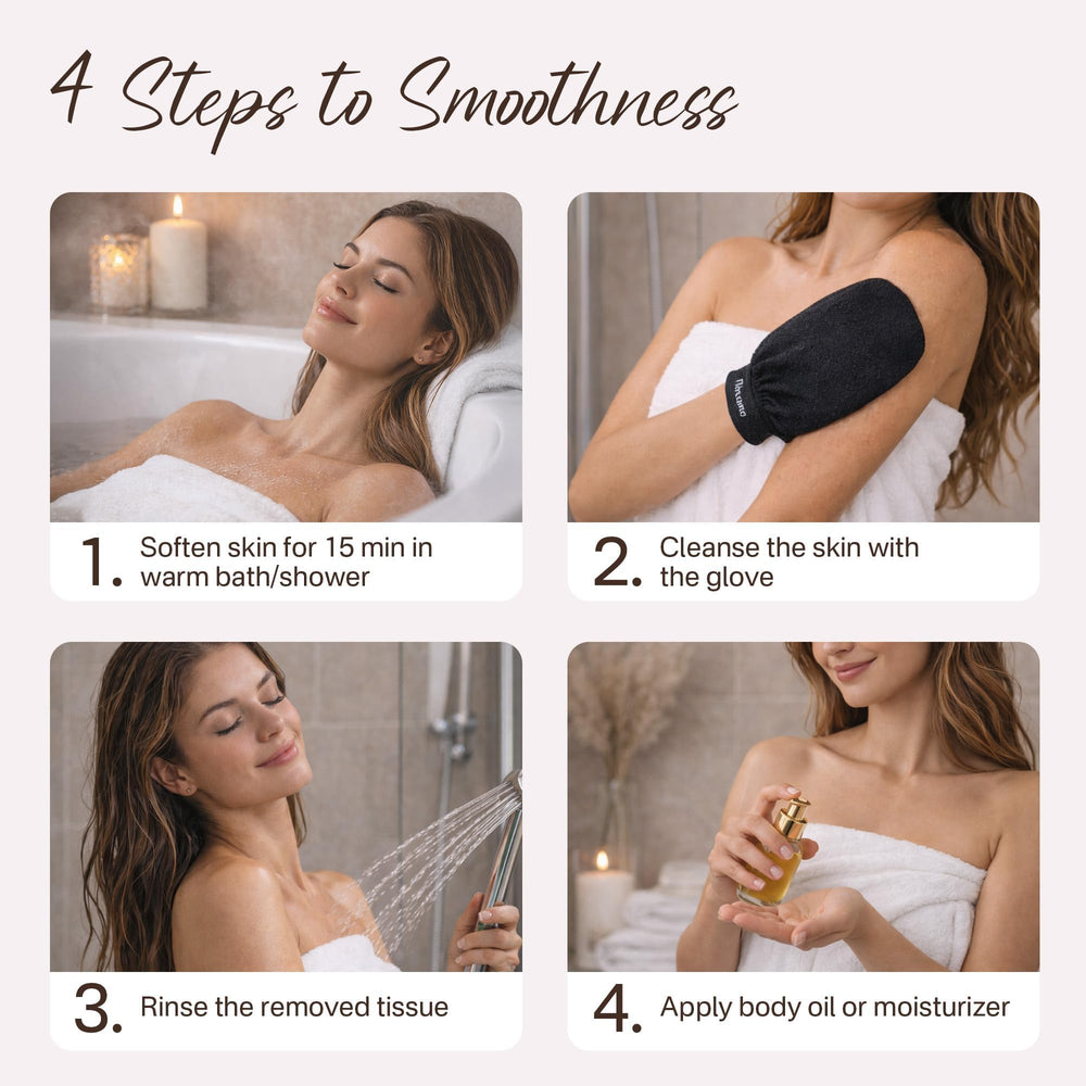 Fundrem guantes exfoliantes para espalda, exfoliación suave y localizada