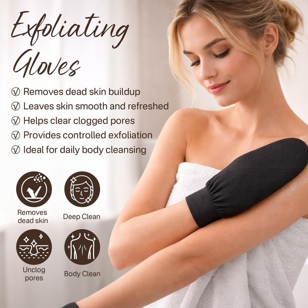 Fundrem guantes exfoliantes para cuerpo, textura más lisa tras el baño
