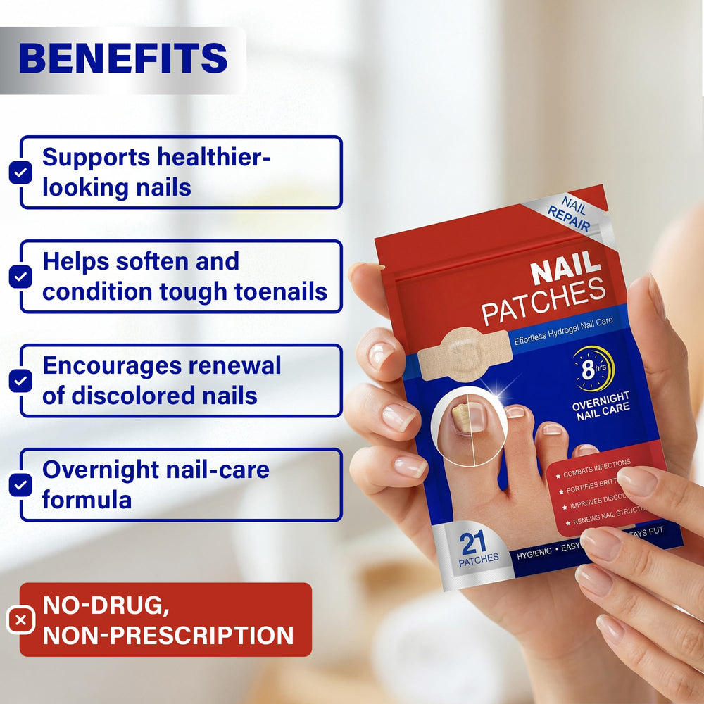 Fungal Nail Patches renewal helps damaged-looking nails achieve a smoother, more even look.