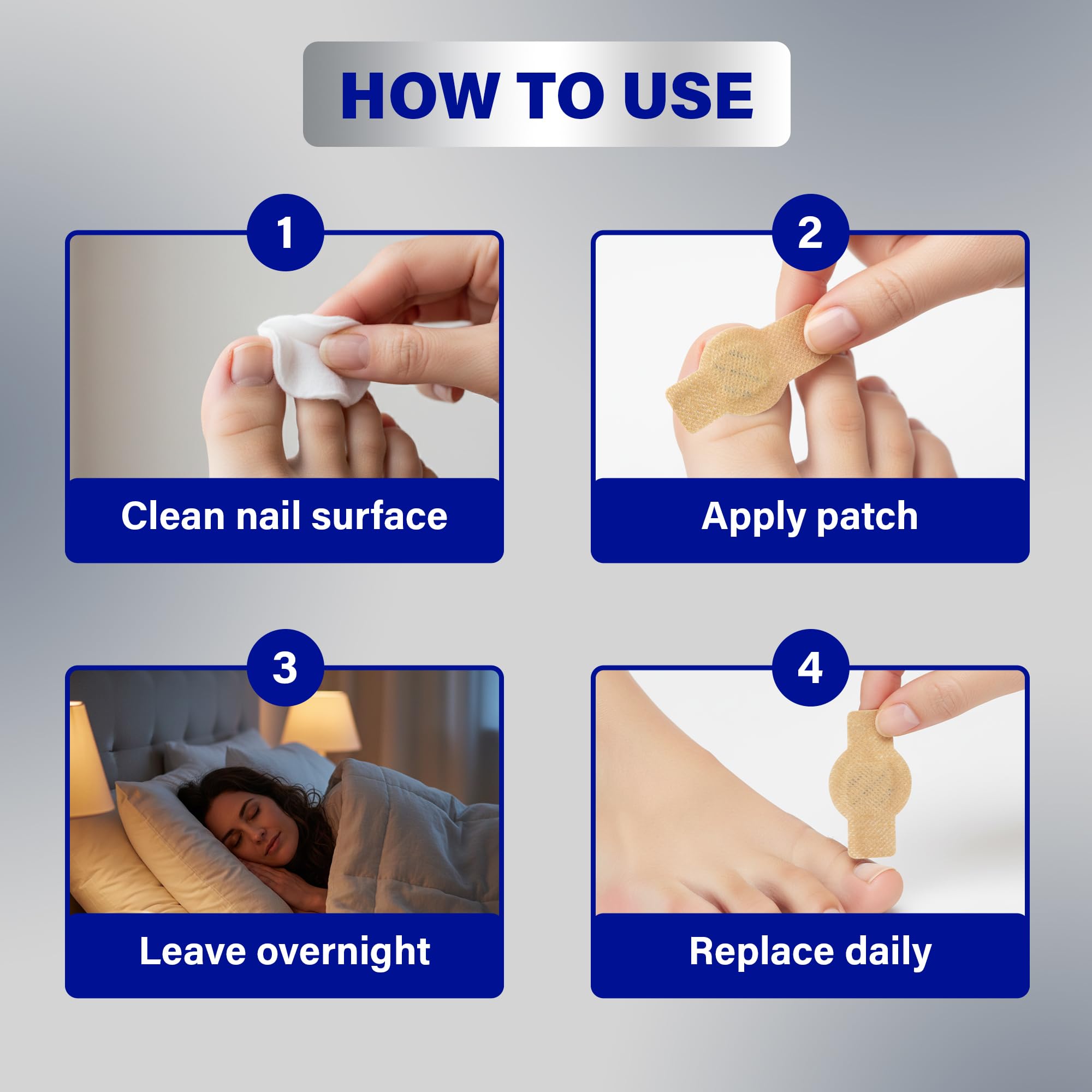 Fungal Nail Patches simple no-tool-application lets you apply quickly and confidently.