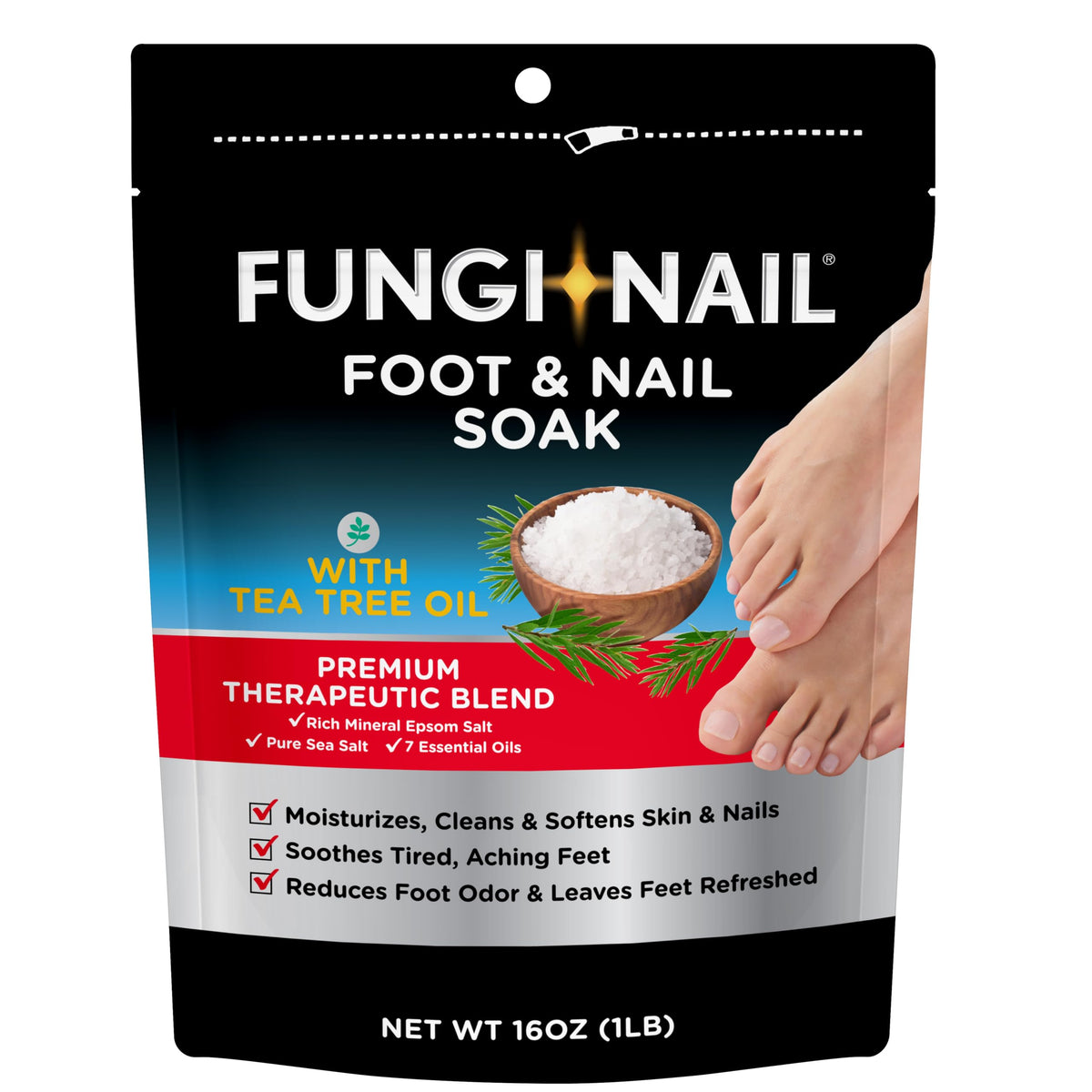 Fungi-Nail: botella de baño para pies en primer plano, ideal para un spa en casa.