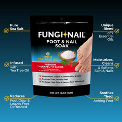 Fungi-Nail: textura suave y sal mineral cuidando la piel de los pies.