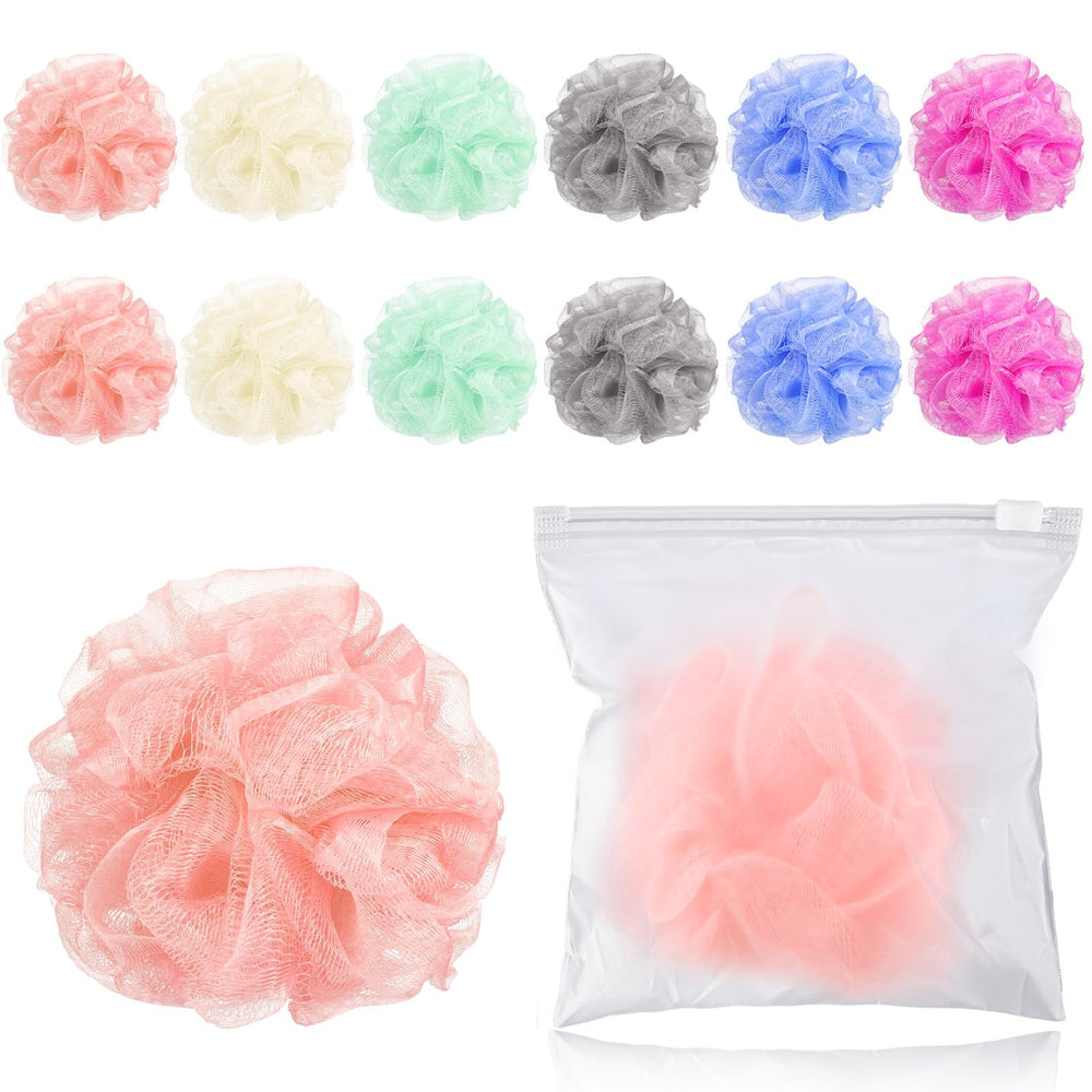 Esponja de ducha Funnymoom mini para viaje con estuche, ideal para higiene diaria.