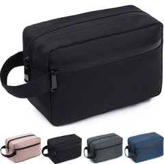 Funseed travel toiletry bag front view with spacious main compartment.