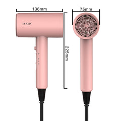 FUNTIN dryer with brush attachment in baby pink for thick hair styling