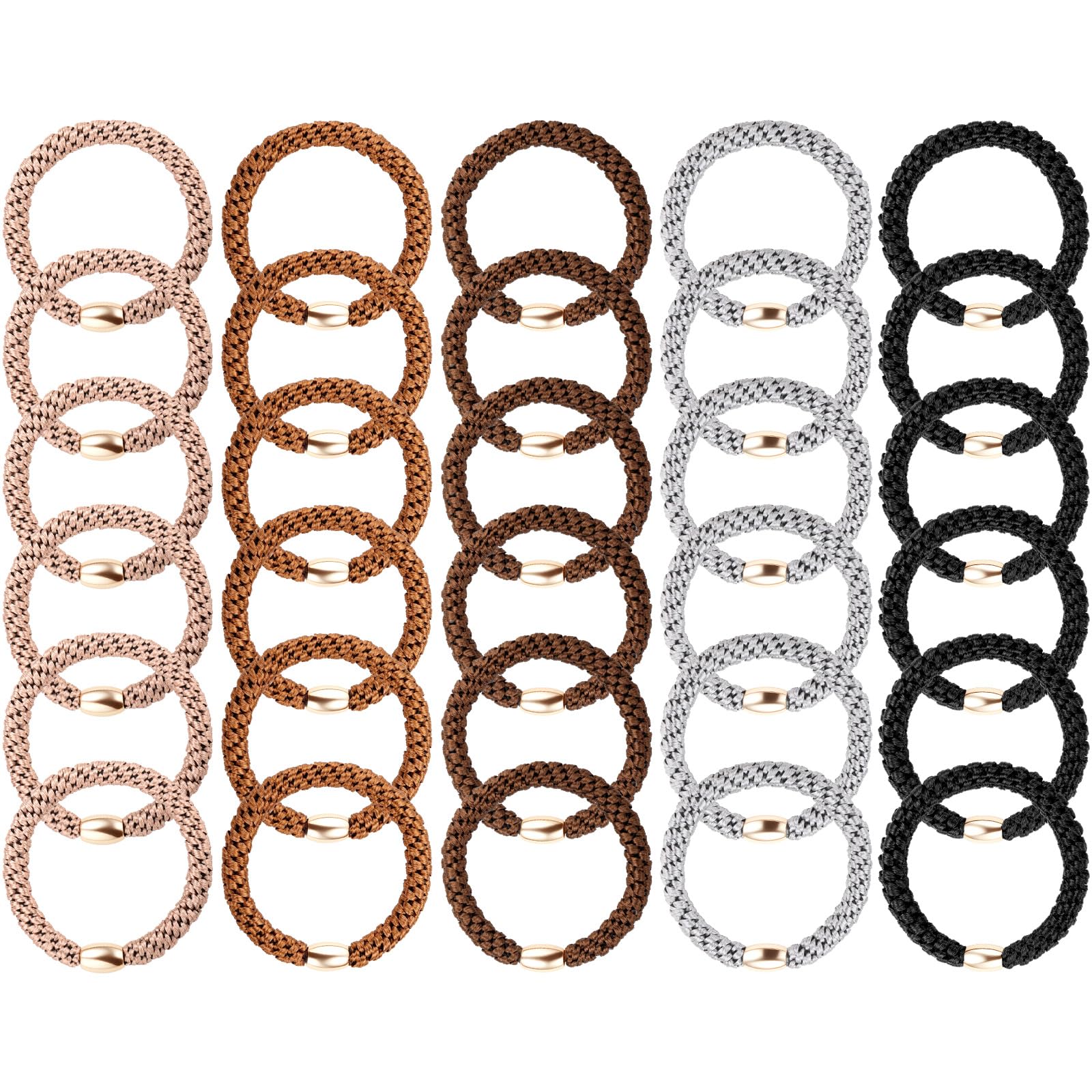 Funtopia 30-pack hair ties in versatile colors for any outfit.