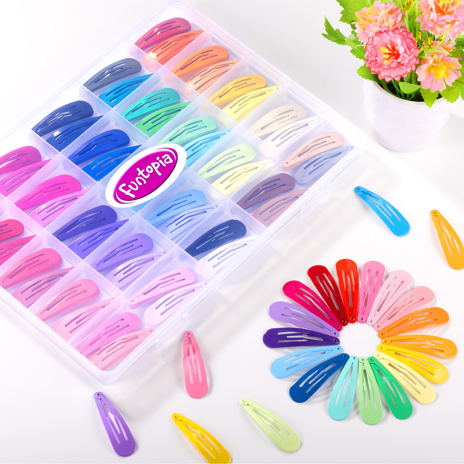 Funtopia durable metal hair clips built to withstand daily use and color finish.