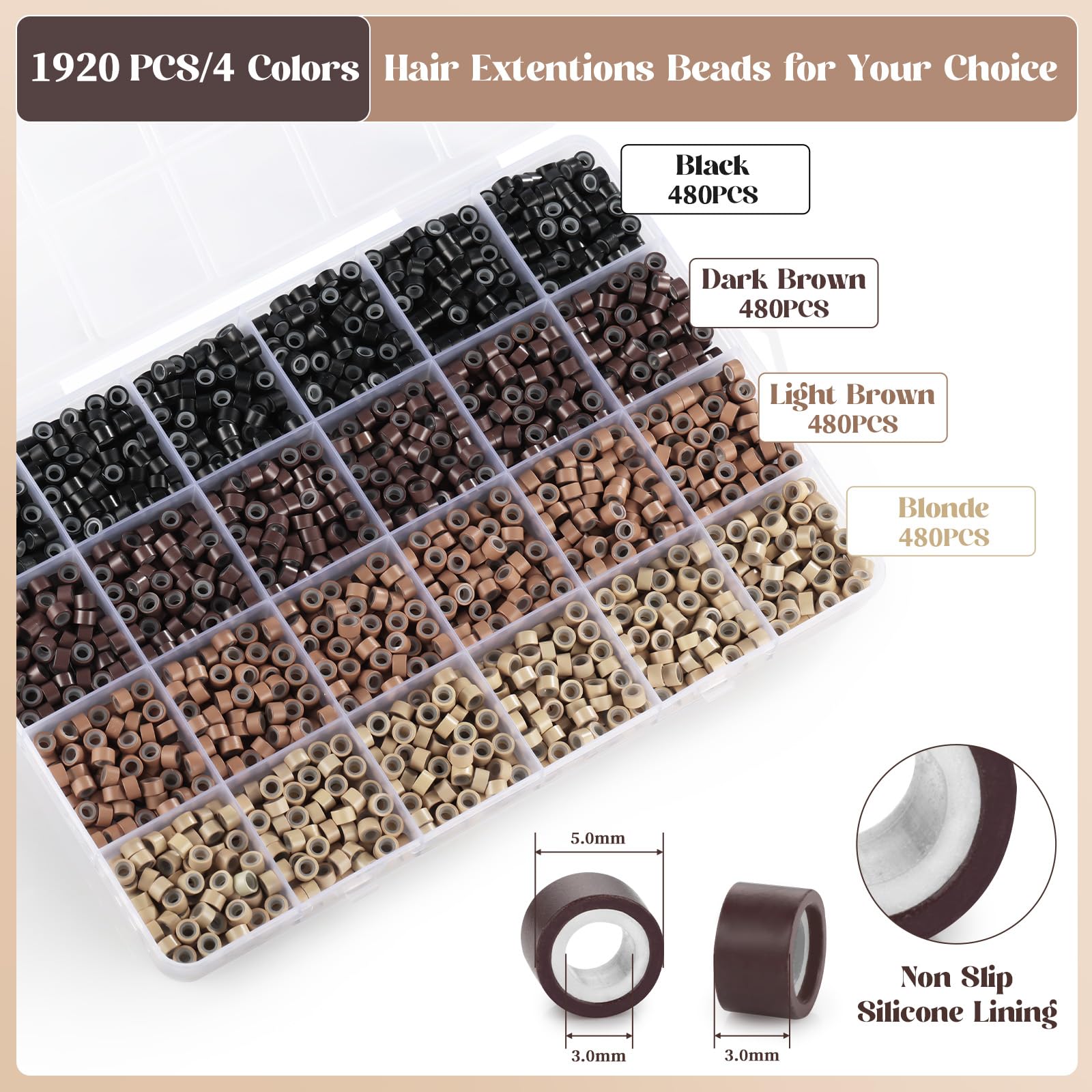 Funtopia blonde beads close-up showing color match for seamless integration.