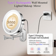 FUNTOUCH double-sided 1X/30X magnifying mirror close-up for precise detailing.