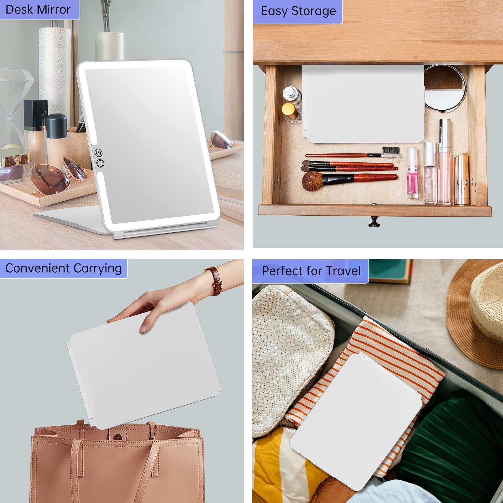 FUNTouch compact travel size mirror 10 x 7.5 inches