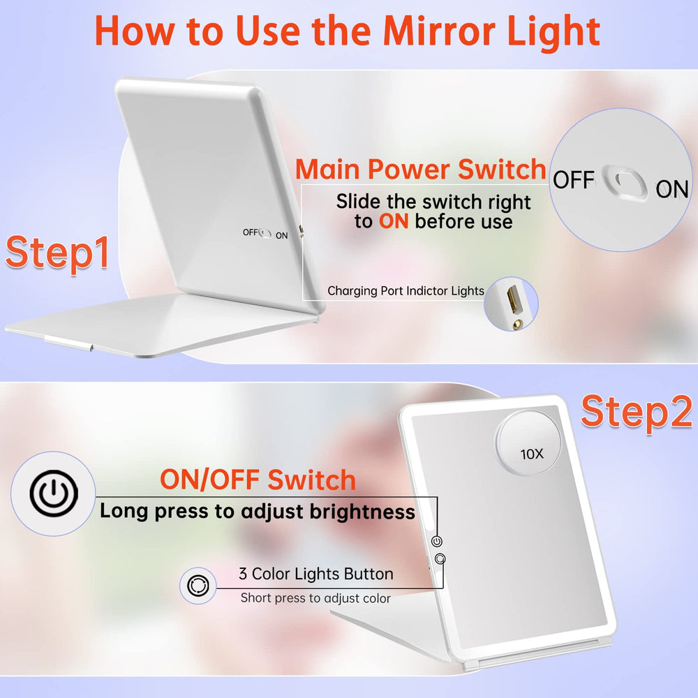 FUNTouch detachable 10x magnifying mirror for precision makeup