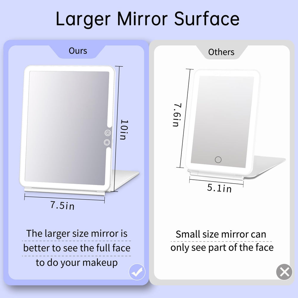 FUNTouch folding lighted travel mirror in compact form