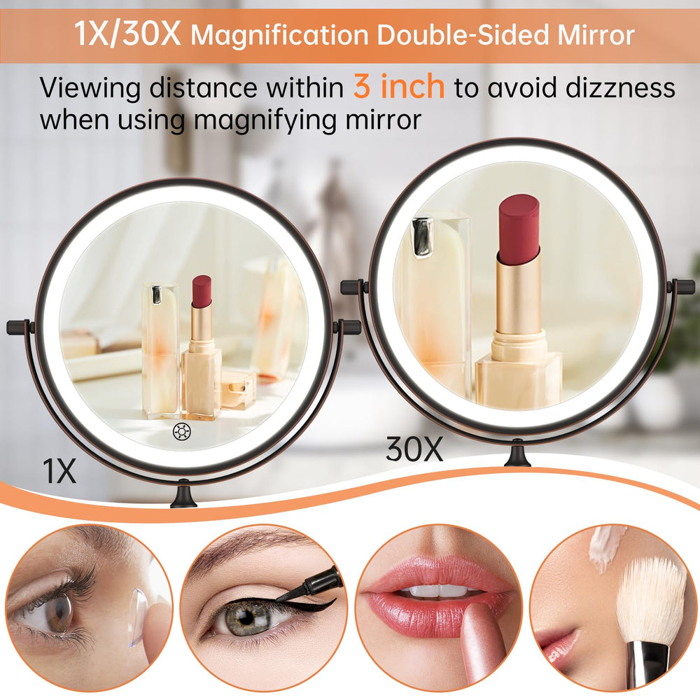 Funtouch 3-color lighting to preview makeup in various lights