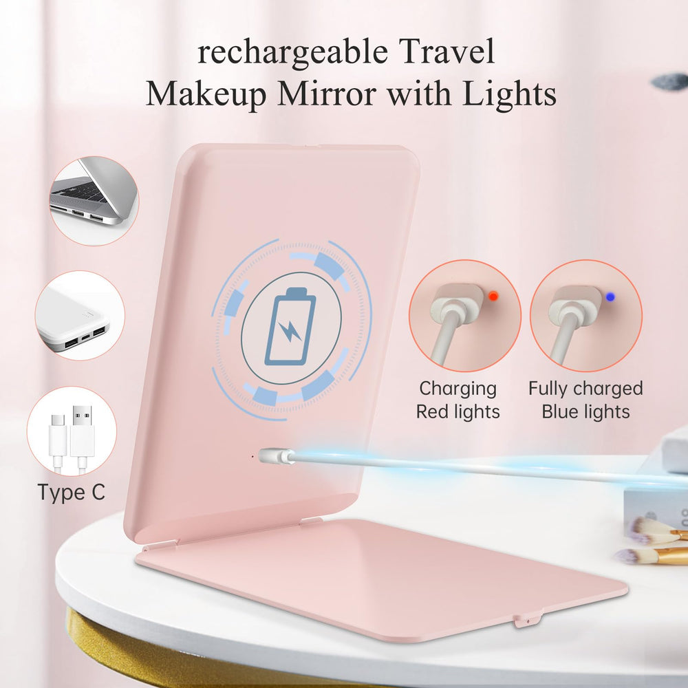 FUNTOUCH compact folding travel mirror fits in small bags for easy vanity setups.