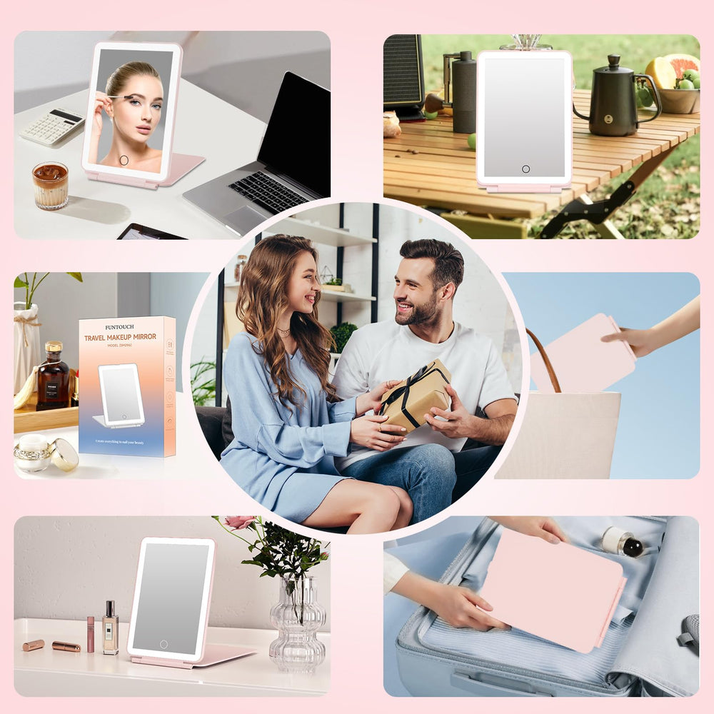 FUNTOUCH travel mirror in pink packaging makes a stylish gift.