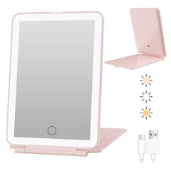 FUNTOUCH rechargeable travel mirror with 72 LEDs for bright, even makeup lighting.