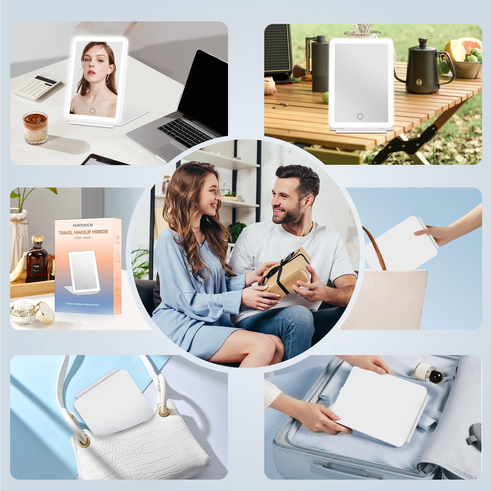FUNTOUCH premium LED vanity mirror as a thoughtful gift for daily grooming