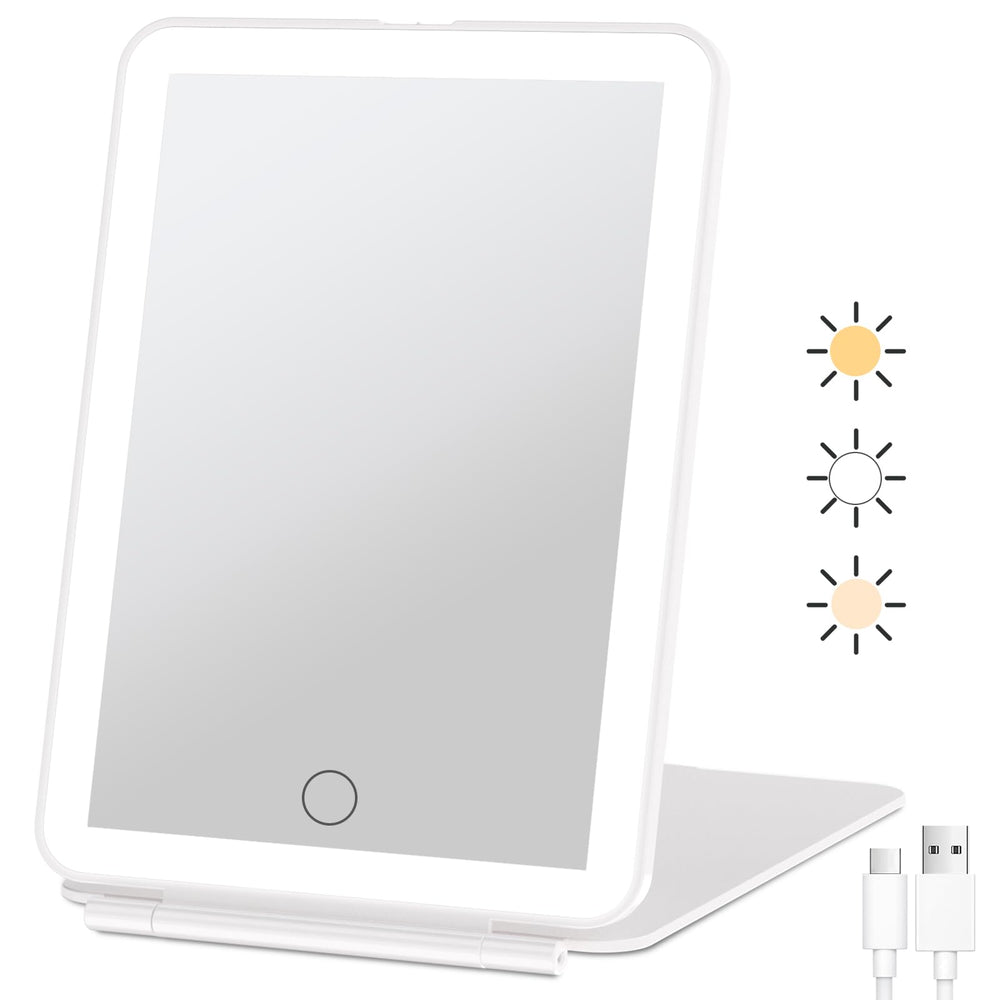 FUNTOUCH rechargeable travel mirror with 72 LEDs for bright on-the-go makeup