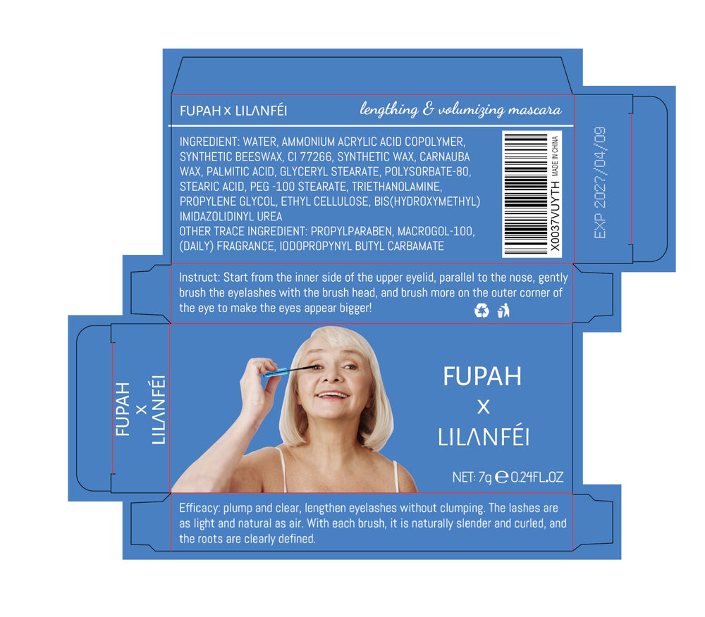 Fupah cruelty-free mascara packaging suggests ethical cosmetics.